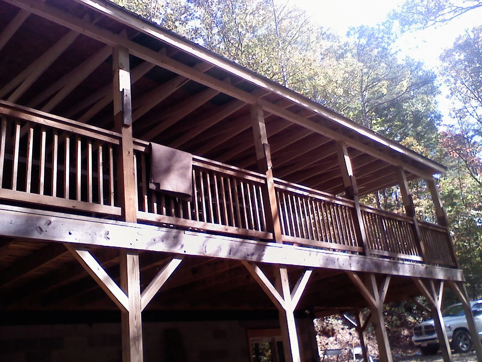 Timber framing under a new elevated porch and deck — Roof Leak Repair in Port William by Roofing Brothers